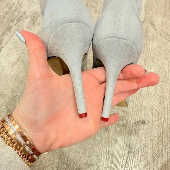 Beautiisole Chic Women's PowderBlue Heeled Boots, NEW - Picture 9 of 11